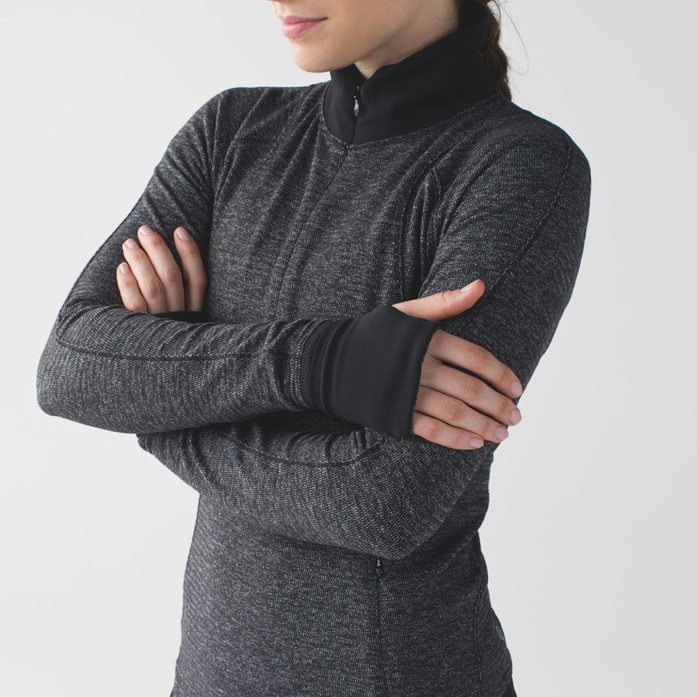 lululemon dark grey runderful half zip
